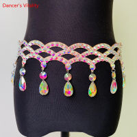 Women Belly Dance Hip Scarf Colors Diamond Waist Chain Hand Rhinestone Chain Tassel Belt Oriental Dance Accessories