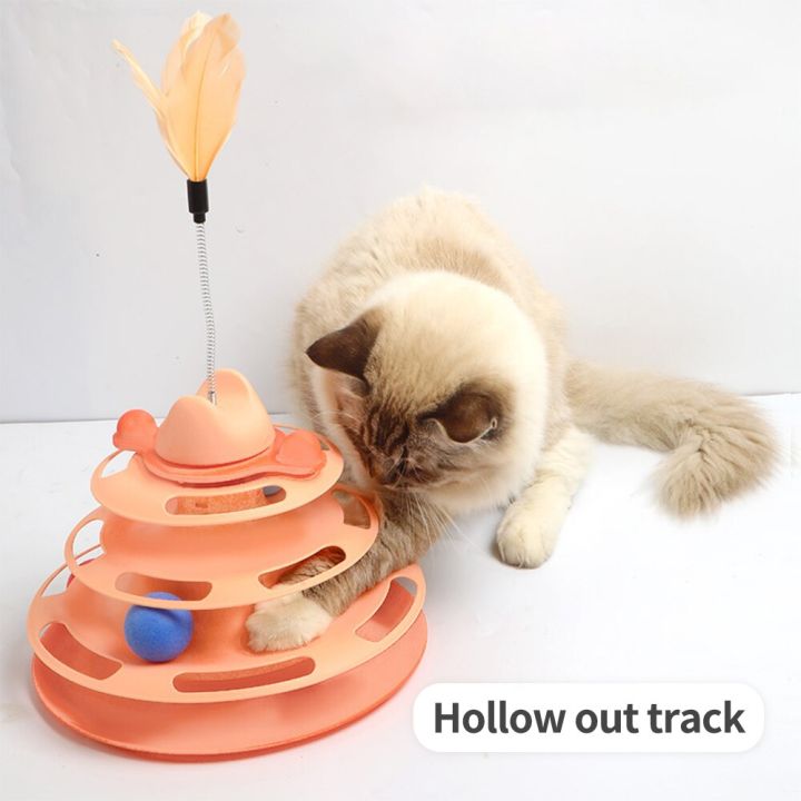 hanpanda-หอคอยสี่ชั้นสำหรับแมว-ที่ถอดออกได้ของเล่นเทิร์นเทเบิล-หอคอยอวกาศแท่งแมวน่ารักชุดอุปกรณ์เกมกระดาน