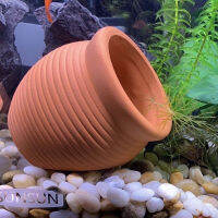 เซรามิค Jar Fish Tank ตกแต่ง Aquarium Shelter Cave สำหรับ Amano กุ้ง Cichlid Bonsai Fish วางไข่ Breeding เล่นซ่อน Rest