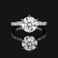 Real 2ct 8mm D Color Moissanite Wedding Rings For Women Top Quality 18K Gold Plated 100% 925 Sterling Silver Jewery