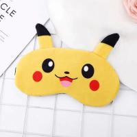 ใหม่อะนิเมะการ์ตูน Pokemon Pikachu Snorlax Eye Sleep Blackout Soft Sleep Eye น่ารัก Eye Eye Rest Eye สายคล้องคอ Travel