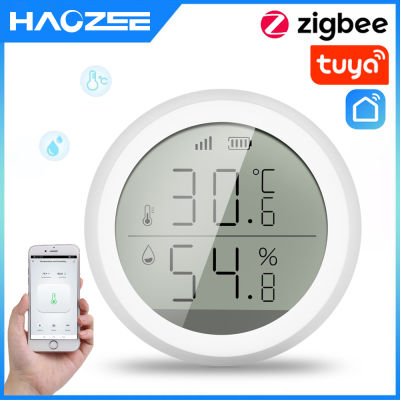 Tuya ZigBee Smart Home เซ็นเซอร์อุณหภูมิและความชื้นพร้อมหน้าจอ LED ทำงานร่วมกับ Assistant และ Tuya Zigbee Hub