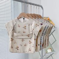 【DT】hot！ Baby Bibs Toddler Baberos Bavoir Sleeve Apron Cartoon Animals Children Feeding Smock Bib 0-5Y