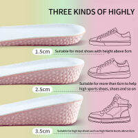 1.5-3.5cm Invisible Height Increase Insoles Pink Memory Foam Shoes Sole Pad Breathable Comfortable for Women Feet Care Insoles