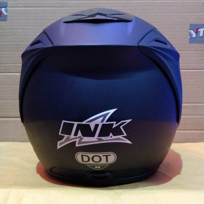 Diskon Helm Ink Dynamic Solid Black Dof Helm Original Half Face Murah