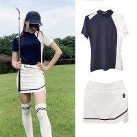 2023 New Style Golf Women Summer Autumn Outdoor Sports Quick-Drying Short-Sleeved T-Shirt Jersey A-Line Culottes Pants Suit Practice