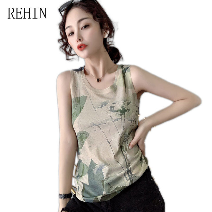 rehin-เสื้อยืดผ้าฝ้ายแขนกุดพิมพ์ลายหมึกบุคลิกภาพที่ไม่ซ้ำกัน-เสื้อกล้ามแบบบางพอดีตัว-s-3xl-เสื้อกล้ามฤดูร้อน