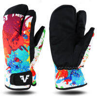 Professional Snowboard Ski Gloves men women 3 Finger Mittens Winter -30 Skiing snowmobile windstopper snow Handschoemen monster