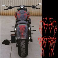 ™☁ 1Pair Red Flame Sticker Car Body Decoration Parts Waterproof Strong Durable Motorcycle Decorative Stickers