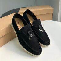 ๑ Slip on LP loafers หนังผู้หญิงรองเท้าไม่มีส้นแบนย้อนยุครองเท้าเดียวอังกฤษขนาดบวกรองเท้าหนังขนาดเล็ก Doudou ผู้หญิงTH