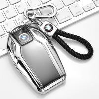 YCHIC จี้พวงกุญแจโลหะอัลลอย BMW,ที่ใส่กุญแจ,TPU + PC BMW Key Cover,พวงกุญแจ,เคส Keyfob สำหรับ BMW 7 Series-740/ 6 Series-GT / 5 Series-530L/X3