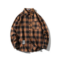 Harajuku Plaid Shirts Mens Spring 2021 Autumn Winter High Quality Casual Flannel Men Oversized Loose Retro Long-sleeved Shirts