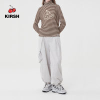 [KIRSH] BIG DOODLE CHERRY HIGH NECK STRIPE T-SHIRT |22AW |