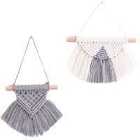 2Pcs Nordic Handmade Woven Tassels Macrame Bohemian Wall Hanging Tapestry for Kids Room Bedroom Living Room