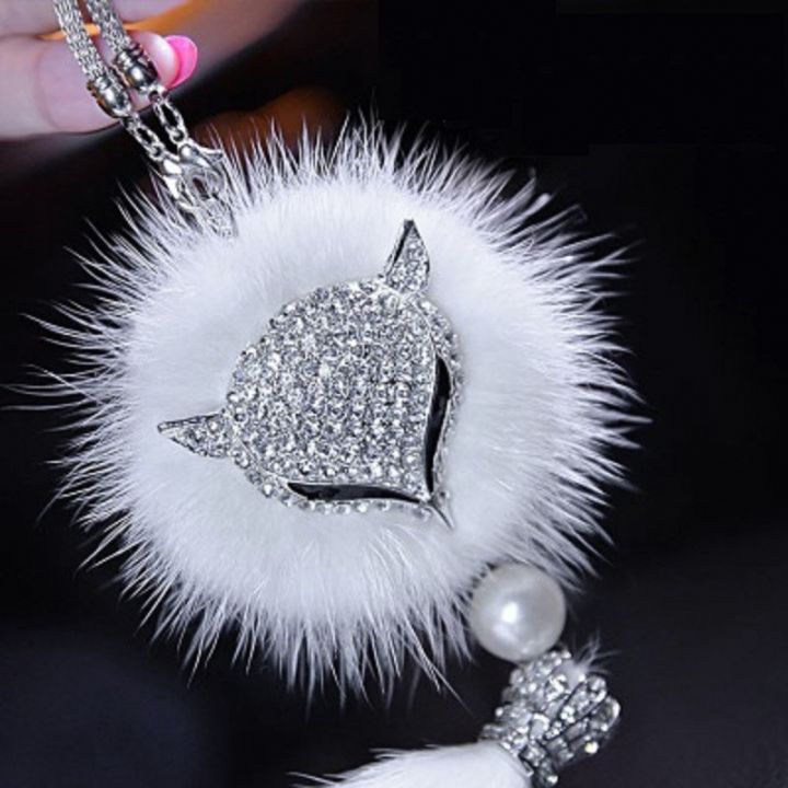 fashion-diamond-fox-car-pendant-rear-view-mirror-ornament-fur-bling-rhinestone-mirror-hanging-accessories-for-girls-women-cute