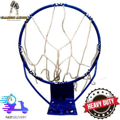 BASKETBALL RING METAL Hand Made WITH NET FOR KIDS MEDIUM 8.25" DIAMETER