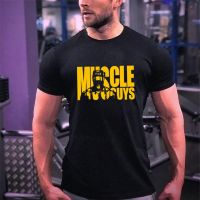 Causal Mens Muscle Graphic Tees Gym Workout Short Sleeve T Shirt Best selling  comfortable tee