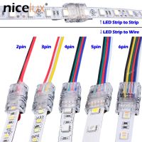 LED Strips Connector 5pcs 2pin 3pin 4pin 5pin 6pin Solder-free Connector Terminal Splice for RGB RGBW RGBWW 3528 5050