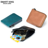 Smart King New Simple Coin Purse For Women And Men Genuine Cow Leather Casual Ultra-Thin Short Wallets Multifunction Card Holders