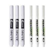 6/3pcs White Marker Pen Oil 1-3mm Tip Waterproof Permanent Fine Arts Study Student For Tyre Rubber DIY Graffiti Sketching Highlighters Markers