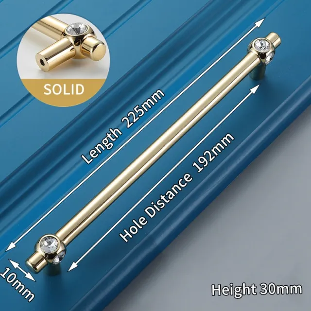 Gold Crystal Knobs Kitchen Handles Shoebox Closet Door Pulls Drawer Knobs Wardrobe