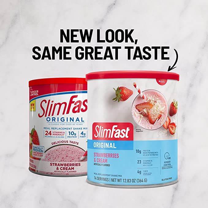 SlimFast Meal Replacement Powder, Original Strawberries & Cream ...