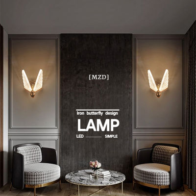 Mzddnordic โคมไฟแบ็คดรอปเป่าลม LED รูปผีเสื้อทันสมัย,โคมไฟไฟส่องสว่างในร่ม Sconces ห้องครัวห้องนั่งเล่นเด็กมี3สี