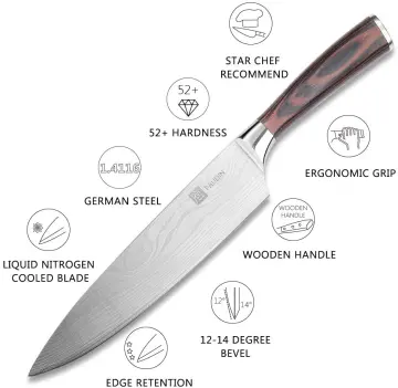 Hecef Steak Knives Set of 8, Serrated Sharp Blade Black Oxide Steak Kn – Hecef  Kitchen