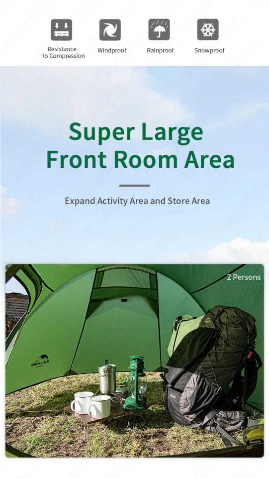 Naturehike Opalus Backpacking Tent 2-4 Person Lightweight Waterproof Campin 
