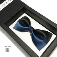 Hand-made wedding Groom best man high quality dark blue brown cravat tie high quality business office bow tie Boys Clothing