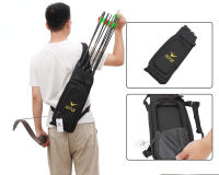 ใหม่สีดำสายคล้องคอสี่ท่อลูกศร Quiver กระเป๋าสำหรับคันธนู Recurve การแข่งขันกีฬากลางแจ้ง Quiver Slingback