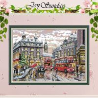 （Jinxiu cross-stitch）รูปแบบ Street View ชุดปักครอสติชชุด DIY ขายส่ง11CT 14CT ประทับตรา DMC Scenery Cross Stitch ชุดเย็บปักถักร้อย