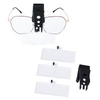 1.5X/2.5X/3.5X Magnifying Glass Optical Instruments Folding Eyeglass Loupe 3 Lens ABS Acrylic Clip-on Glasses Clip Magnifying