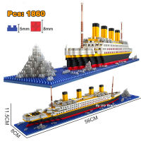 1860Pcs ไม่มีกล่อง Titanic รุ่น Creative Luxury Cruise Ship ชุดเรือเมือง DIY Diamond Building Blocks อิฐชุดของขวัญของเล่นสำหรับ Kids.2023