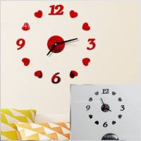 นาฬิกาติดผนัง 3D DIY Wall Clock 40cm (004) ตัวเลข+หัวใจ