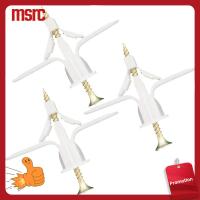 MSRC 100 Pcs พลาสติกทำจากพลาสติก ชุดยึด drywall สีขาวขาว ไนลอนทำจากไนลอน ท่อท่อขยาย การติดตั้งผนัง ปลั๊กและสกรู ตัวยึดผนังกลวง แผ่นยิปซั่มบอร์ด