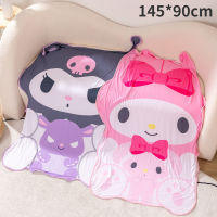 Sanrio My Melody Kuromi ผ้าห่ม Kawaii Cinnamoroll ฤดูร้อนผ้าไหมเครื่องปรับอากาศผ้าห่ม Pom Pom Purin สำนักงาน Nap ผ้าห่มเตียง