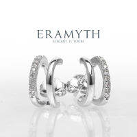 Eramyth Jewelry : ต่างหู ปักก้าน (Silver925) ดีไซน์แฟชั่นนิยม ฝ้่งเพชรสวิส CZ (พร้อมส่ง)