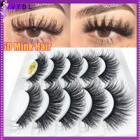 VYBL SKONHED 5 Pairs เครื่องมือแต่งหน้าตา Wispy Flared ธรรมชาติยาว Crisscross ขนตาปลอม ต่อขนตา 6D Faux Mink Hair