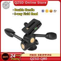 QZSD Q80 Ballhead สองมือจับสามมิติหัวขยายแผ่นปลดเร็วสำหรับ Monopod 1/4 "สกรูกล้อง