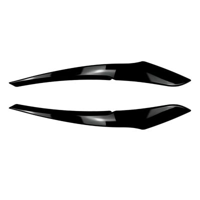 Car Head Light Lamp Eyelid Trim Cover for BMW 1 Series F20 F21 2011-2014 (Black)