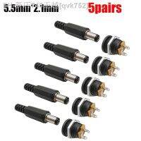 【CW】♦✙  10PCS(5pairs) 12V 5.5mm 2.1mm Plug Socket Male Female Jack Screw Panel Mount