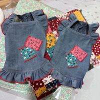 Dog Clothing Summer Thin Denim Dress Cute Little Fly Sleeve Lace Vest Teddy Yorkshire Dress Clothes Dog Dresses Puppy Clothes Dresses