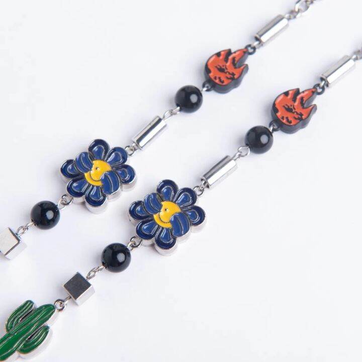 cc-2022-hip-hop-cactus-glazed-beaded-titanium-necklace-horseshoe-fashion-choker-accessories