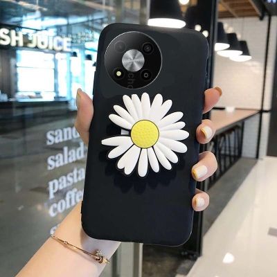 Case For ZTE Blade A73 5G Thin Back Matte With Magnetic Attraction Chrysanthemum Ring Cover