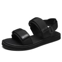 CHARLOTTER รองเท้าแตะรัดส้น สไตล์ญี่ปุ่น Sandals ชาย หญิง รองเท้าแตะคู่ แฟชั่น mens shoes LX002-BLACK