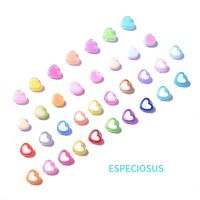 DIY Jewelry Accessories Acrylic Fittings Transparent Multi Color Spacer 9MM Heart Shape Bead In Beads Earring Making Departments Beads