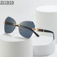 แว่นกันแดดแฟชั่น2023สำหรับผู้หญิงทรงตาแมวไร้กรอบเดอโซเลย์ Femme Gafas Sol Mujer Lentes