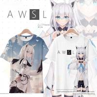 XP HOLOLIVE Vtuber Fubuki T-shirt Ayame Cosplay Short Sleeve Tops Apparel Tee Croptop Shirt Chopper Casual Plus size Halloween PX