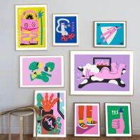 บทคัดย่อ Wall Art Prints-ภาพวาดผ้าใบนอร์ดิกที่ทันสมัยของผู้หญิง-เหมาะสำหรับการตกแต่งห้องนั่งเล่น